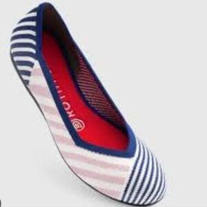 Rothy's Blue and Pink Striped Flats